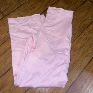 H&M Divided Light Pink cargo pants wide leg woman’s size 2 EUC